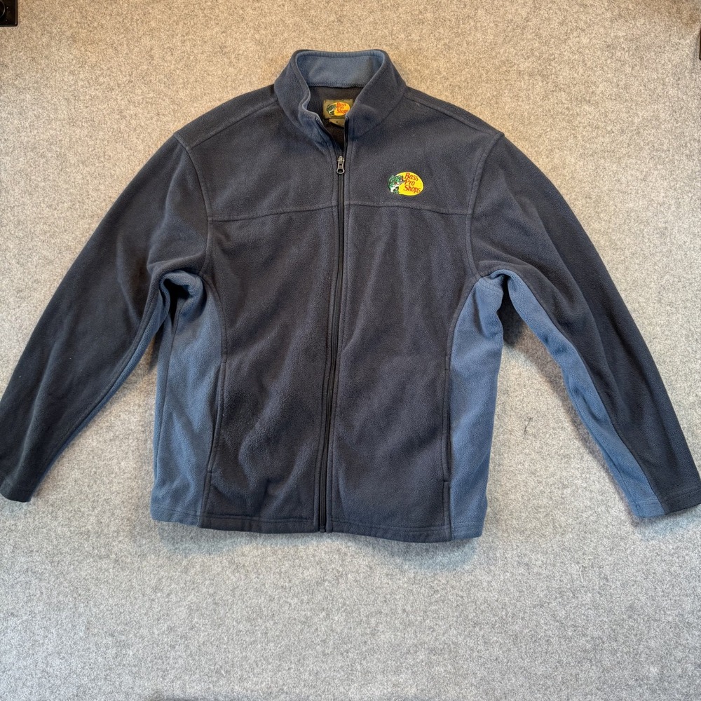 Bass Pro Shops Full-Zip Fleece Jacket Medium Blue Two-Tone Polyester